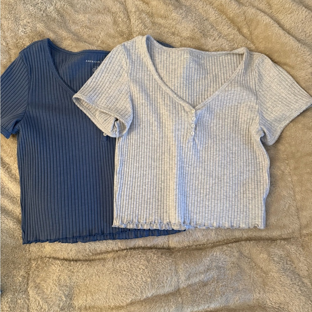 AMERICAN EAGLE Henley V-Neck Tops